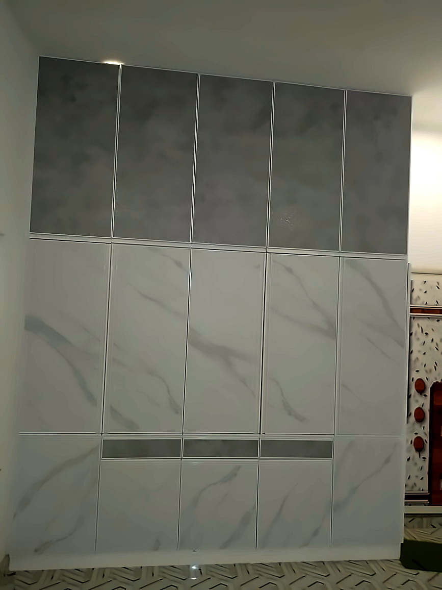 Marble Finish Full-Height Wardrobe & Loft